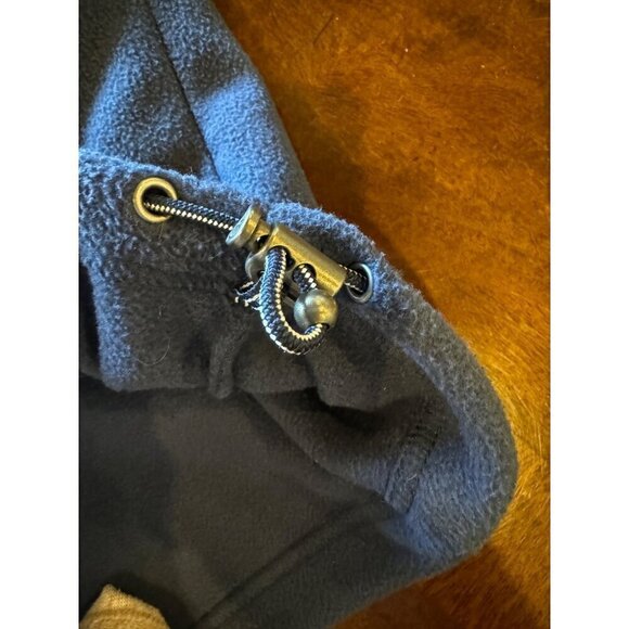 Lands End Vest Men Medium Navy Blue Fleece Mock‎ Neck Full Zip Outerwear - Picture 7 of 9